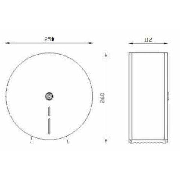 Тримач для туалетного паперу у великих рулонах до 300 м сатиновий
