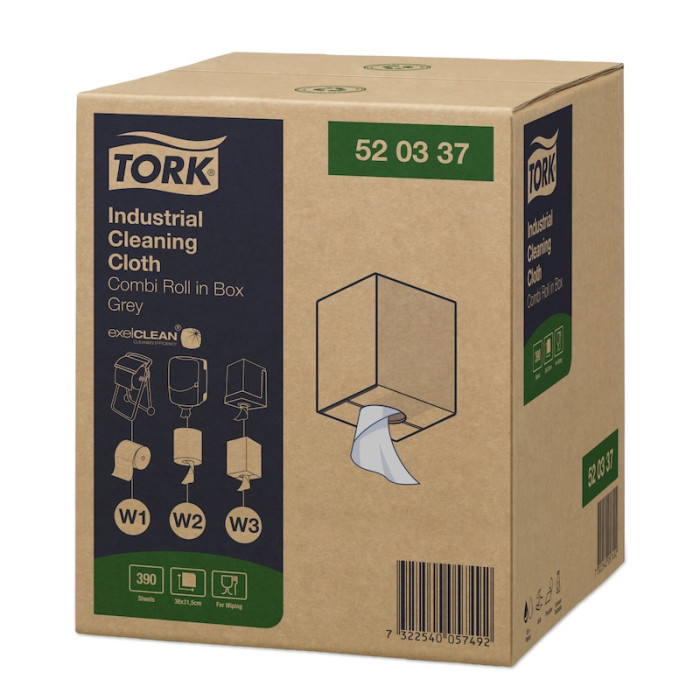 Сірий нетканий матеріал Tork Industrial Premium 390 листів