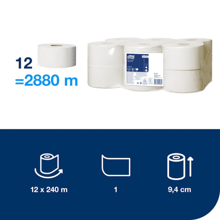 Туалетний папір Tork Universal mini jumbo 1 шар 240 м