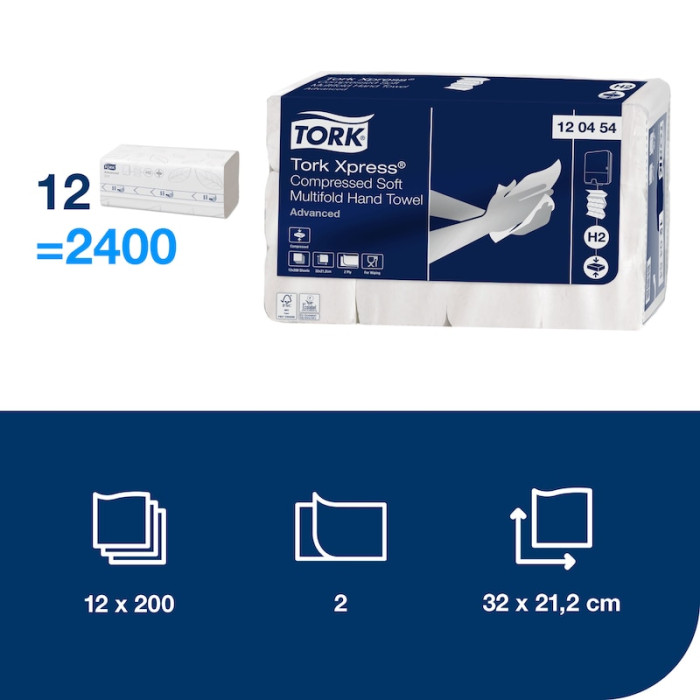 Бумажные полотенца Tork Xpress Advanced Soft Multifold 2 слоя