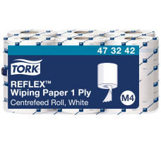 Паперові рушники Tork Reflex рулонні центральна витяжка 1 шар білі 300 м 857 листів
