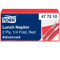 Серветки паперові Tork Advanced 33×33 см 2 шари червоні 200 шт