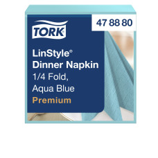 Серветки паперові Tork LinStyle 39×39 см 1 шар колір морської хвилі 50 шт