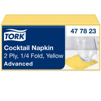 Салфетки бумажные Tork Advanced 24×24 см 2 слоя желтые коктейльные 200 шт