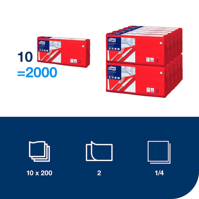 Салфетки бумажные Tork Advanced 33×33 см 200 шт