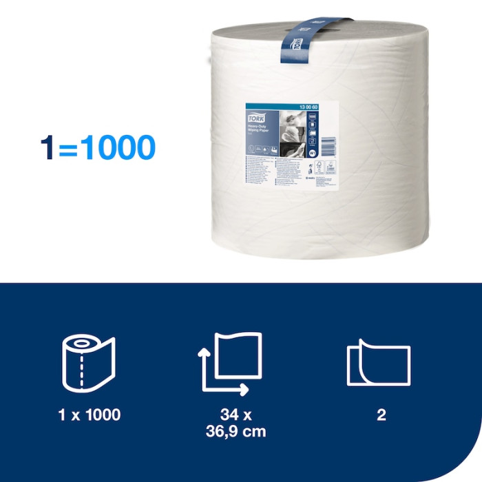 Протиральная бумага Tork Premium рулонная 2 слоя 340 м