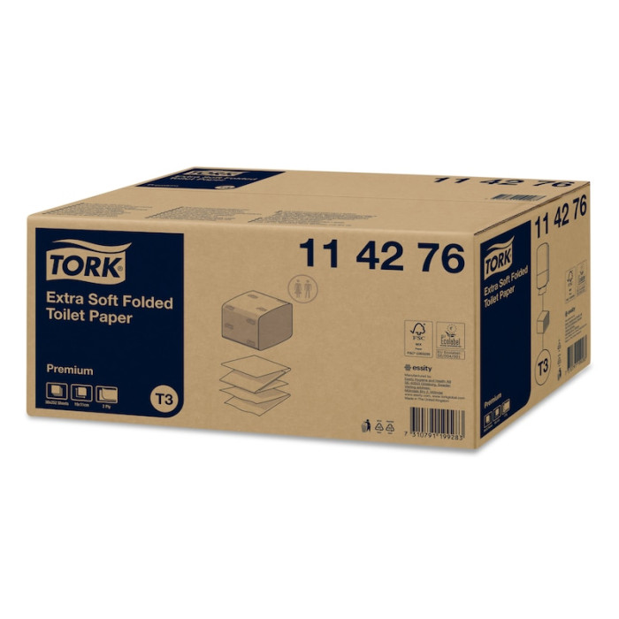 Туалетний папір Tork Premium Extra Soft листовий 2 шари