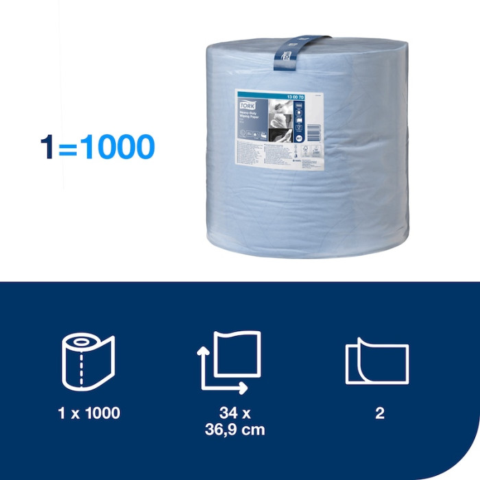 Протиральная бумага Tork Advanced рулонная 2 слоя 340 м