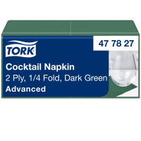 Салфетки бумажные Tork Advanced 24×24 см. 2 слоя зеленые коктейльные 200 шт