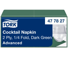 Салфетки бумажные Tork Advanced 24×24 см. 2 слоя зеленые коктейльные 200 шт