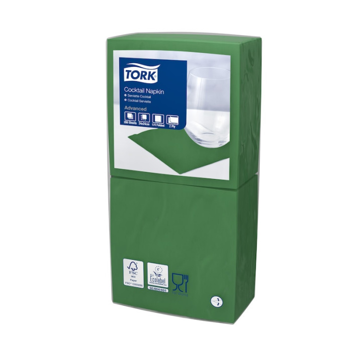 Серветки паперові Tork Advanced 24×24 см коктейльні 200 шт