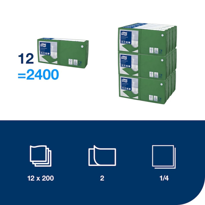 Серветки паперові Tork Advanced 24×24 см коктейльні 200 шт