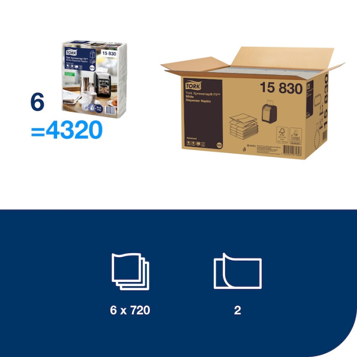 Салфетки бумажные Tork Xpressnap Fit 720 шт