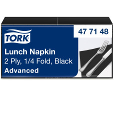 Серветки паперові Tork Advanced 33×33 см 2 шари чорні 200 шт