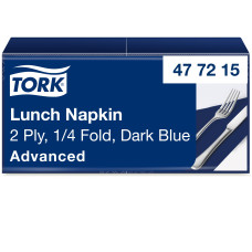 Серветки паперові Tork Advanced 33×33 см 2 шари сині 200 шт