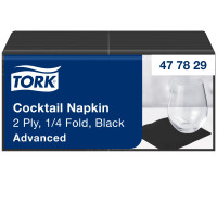 Салфетки бумажные Tork Advanced 24×24 см 2 слоя черные коктейльные 200 шт
