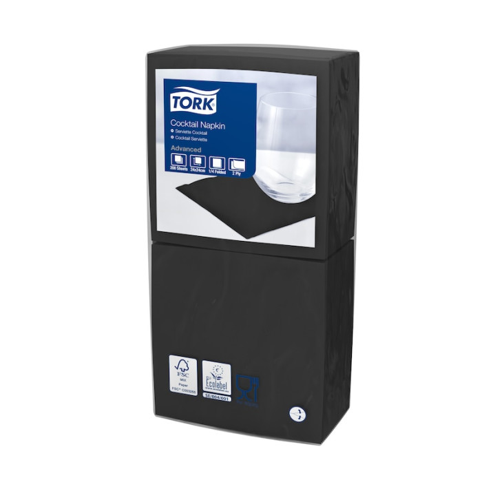 Салфетки бумажные Tork Advanced 24×24 см коктейльные 200 шт