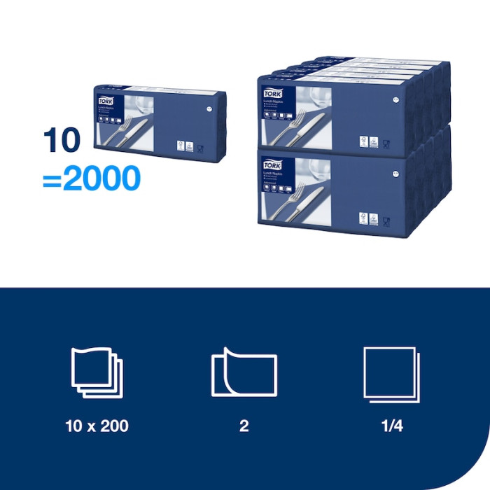 Салфетки бумажные Tork Advanced 33×33 см 200 шт