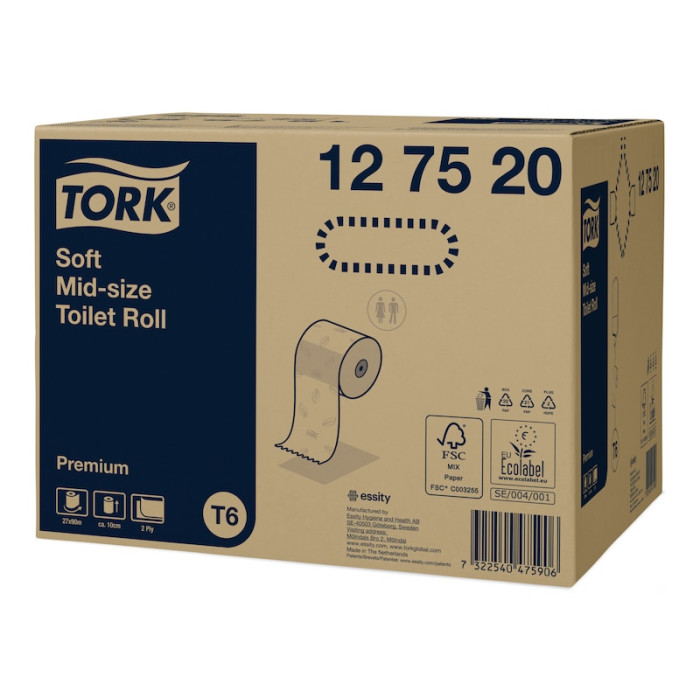 Туалетная бумага Tork Premium Soft midi рулонная 2 слоя 90 м
