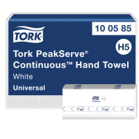 Паперові рушники Tork PeakServe листові безперервна подача 1 шар білі 410 листів