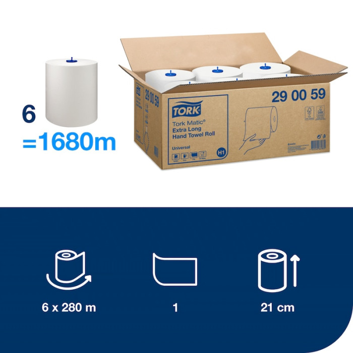Паперові рушники Tork Matic Universal рулонні 1 шар 280 м