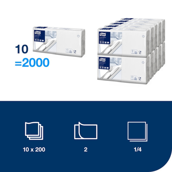 Салфетки бумажные Tork Advanced 33×33 см 200 шт