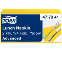 Серветки паперові Tork Advanced 33×33 см 2 шари жовті 200 шт