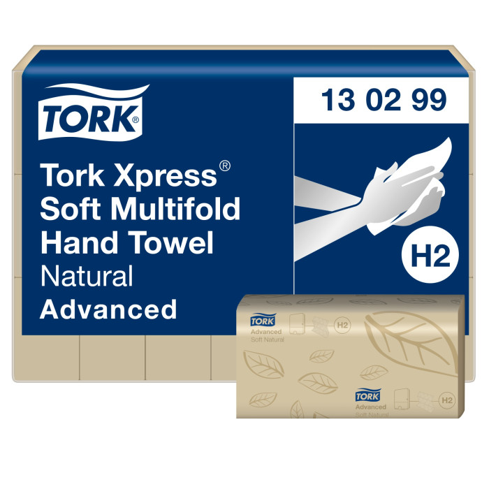 Бумажные полотенца Tork Xpress Advanced Soft Multifold 2 слоя натуральные