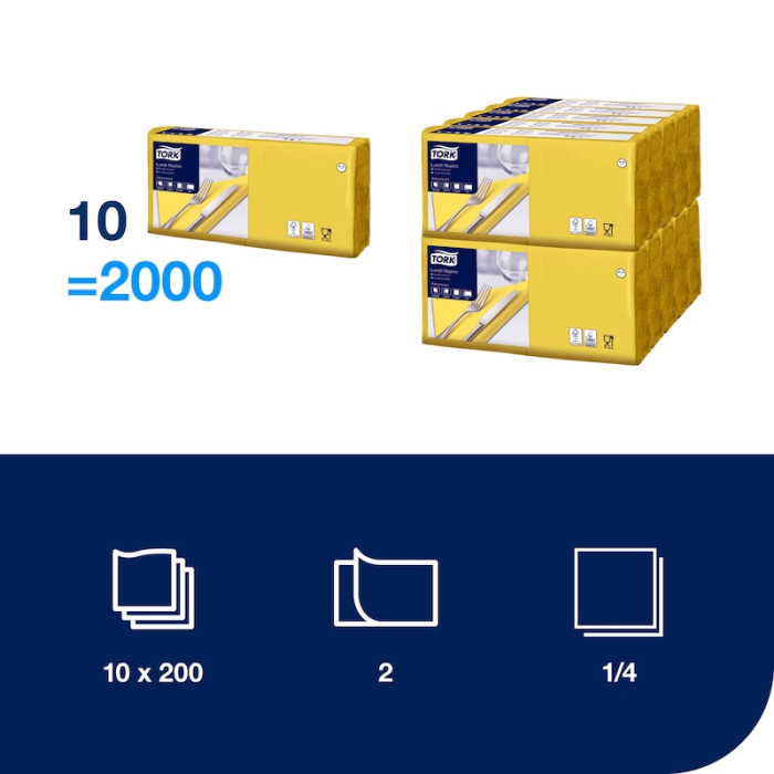 Салфетки бумажные Tork Advanced 33×33 см 200 шт