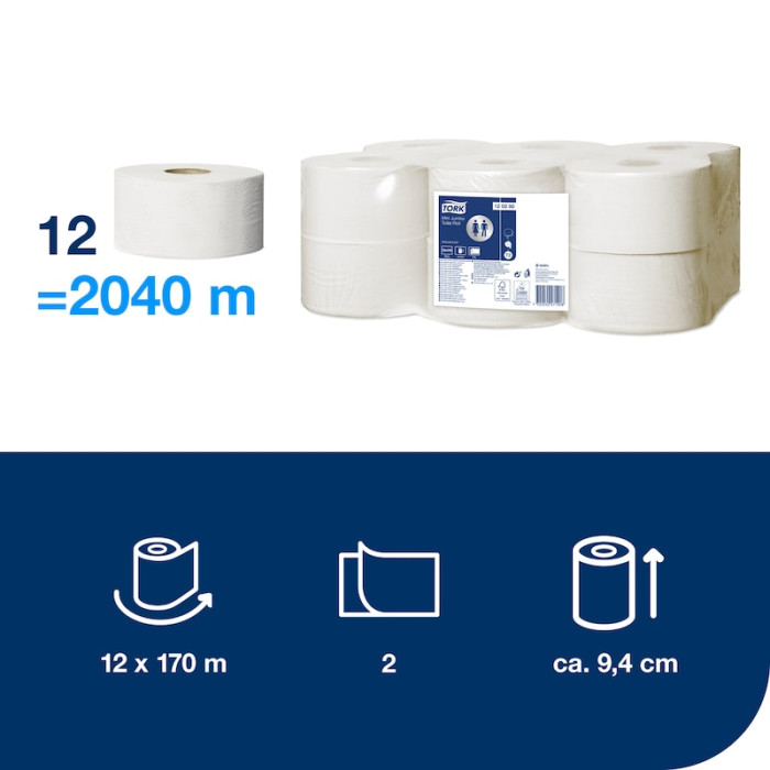 Туалетний папір Tork Advanced mini jumbo 2 шари 170 м