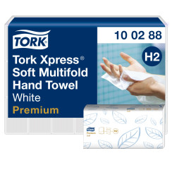 Паперові рушники Tork Xpress Premium Soft Multifold 2 шари білі 21×34 см