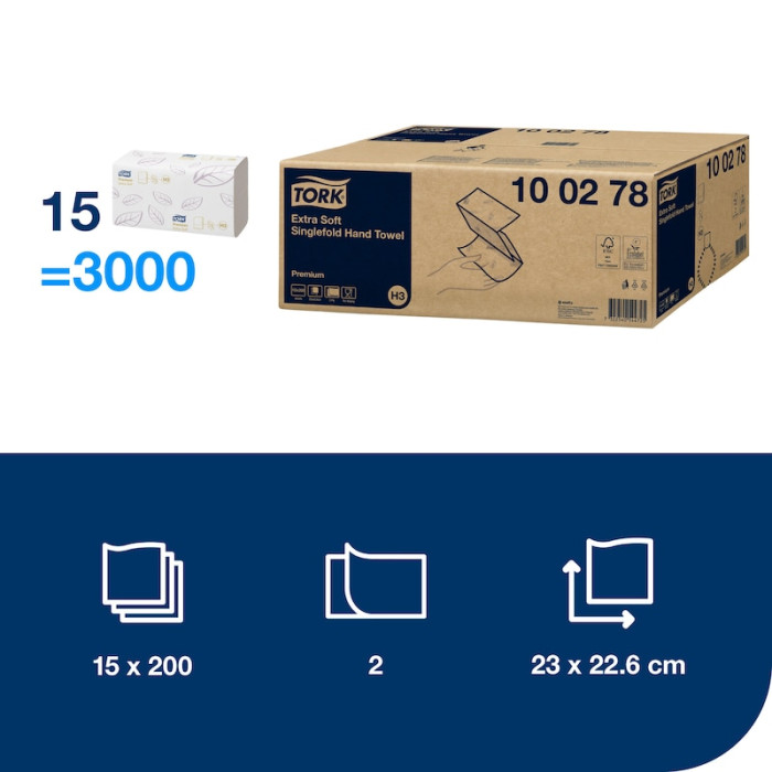Паперові рушники Tork Premium Extra Soft Z складання 2 шари
