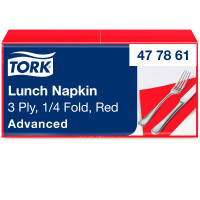 Серветки паперові Tork Advanced Soft 33×33 см 3 шари червоні 150 шт