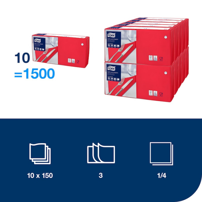 Салфетки бумажные Tork Advanced Soft 33×33 см 150 шт