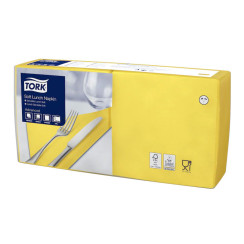 Серветки паперові Tork Advanced Soft 33×33 см 3 шари жовті 150 шт
