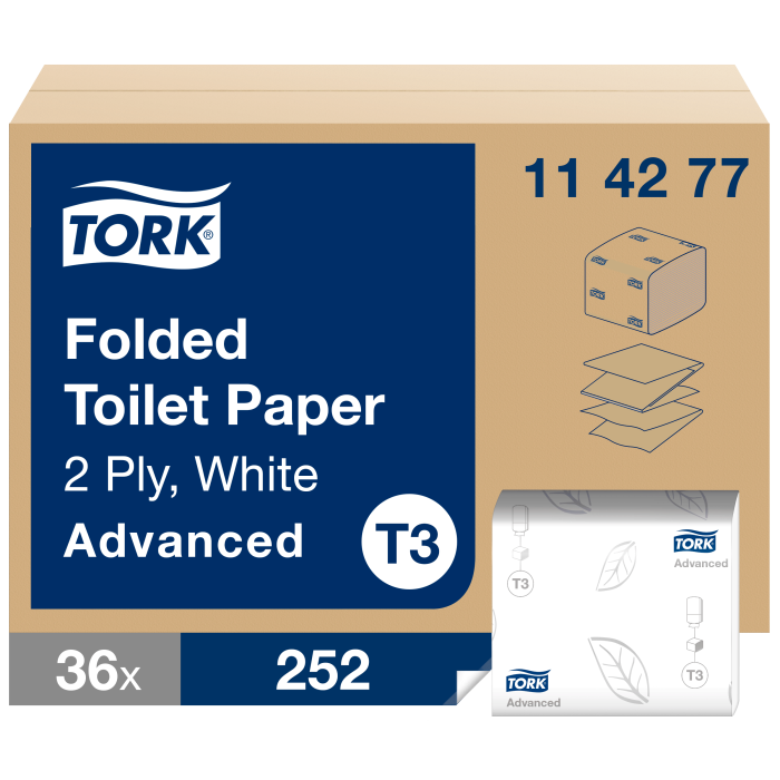 Туалетная бумага Tork Advanced листовая 2 слоя