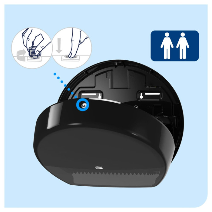 Диспенсер Tork Elevation Mini Jumbo для туалетного паперу на 2 рулони чорний