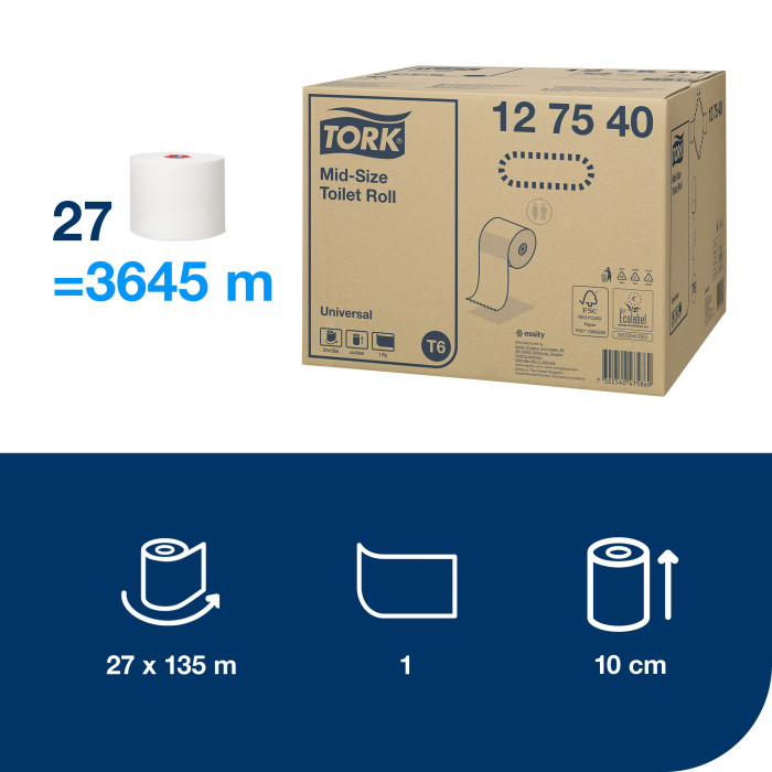 Туалетная бумага Tork Universal midi рулонная 1 слой 135 м