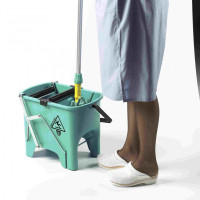 Відро на колесах з віджимом Скьюзі 15л жовте