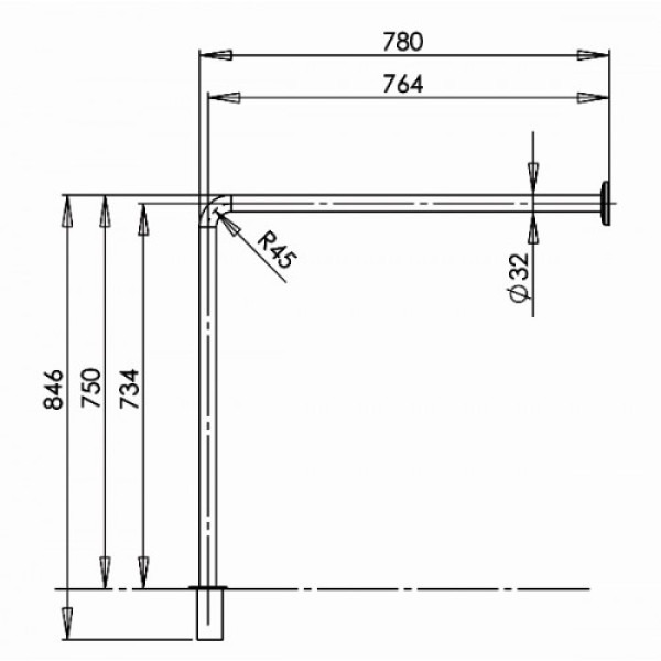 Поручень для осіб з інвалідністю Г-подібний MEDINOX