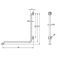 Поручень для осіб з інвалідністю кутовий MEDIEPOXY