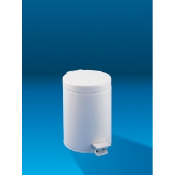 73005 Металева урна з педаллю біла 5л