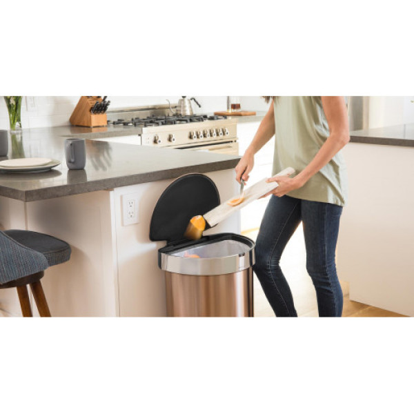 Урна напівкругла сенсорна 45л FPP з кишенею для мішків