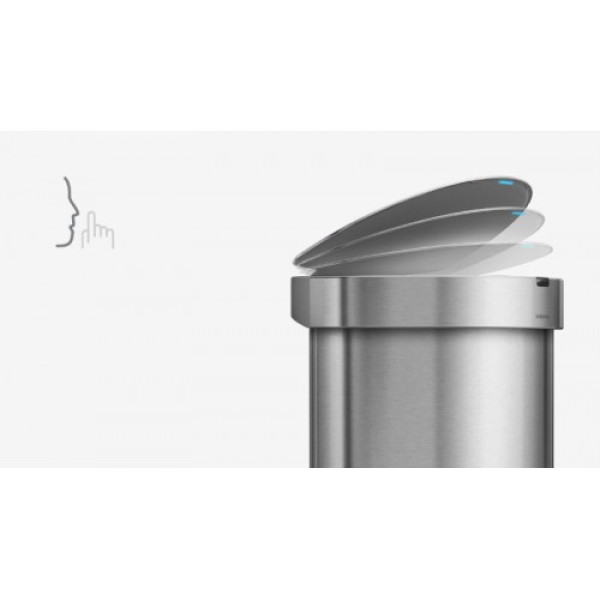 Урна напівкругла сенсорна 45л FPP з кишенею для мішків