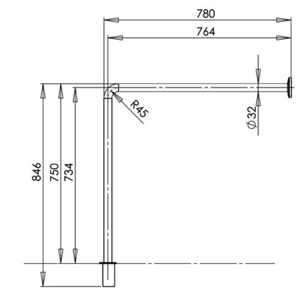 Поручень для осіб з інвалідністю Г-подібний MEDIEPOXY