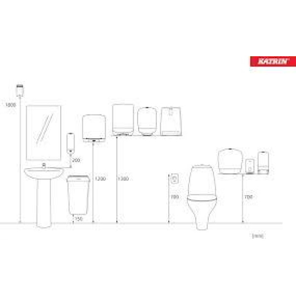 Диспенсер для туалетного паперу у стандартних рулонах Katrin Toilet 2 білий