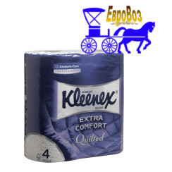 Папір туалетний в стандартних рулонах Клінекс 4 рулони в упаковці