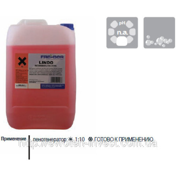 Засіб для очищення скла, кришталю, лакованих та пластикових поверхонь Lindo 25 кг. Ліндо