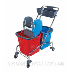 Візок двоведерний хромований, повна комплектація