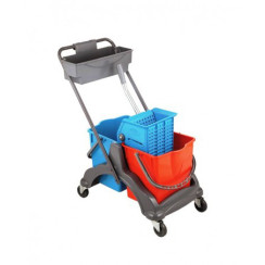 Збиральний візок однорівневий два відра по 18 л. з віджиманням "KARIZMA"